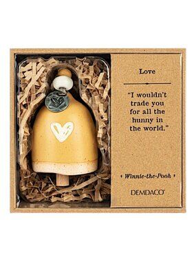 DEMDACO Winnie the Pooh Yellow Stoneware Mini Bell Love Inspired Keepsake Gift